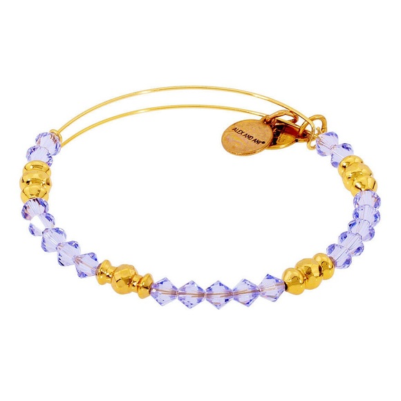 ALEX+ANI 2pc Bangle Set Swarovski Crystal Tree Of Life Shiny Gold - Picture 5 of 7